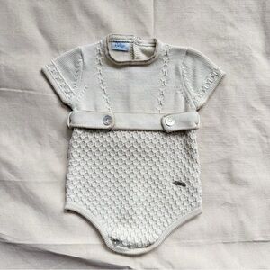 Rahigo Cream Cotton Knit Baby Romper